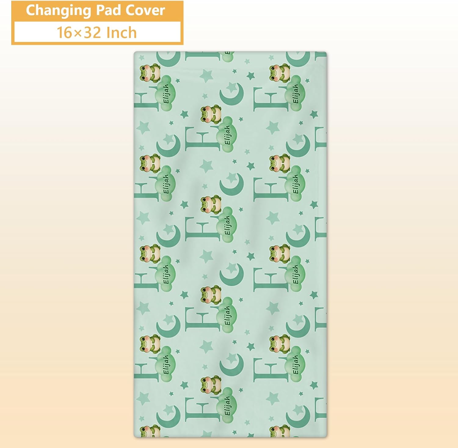 Terwex 5 Piece Customized Crib Bedding Set for Baby Boys - Custom Name Baby Crib Green Frog Nursery Bedding Set with Soft Blanket, Fitted Sheet, Rug, Personalized Gifts for Toddler, Newborn, Infant