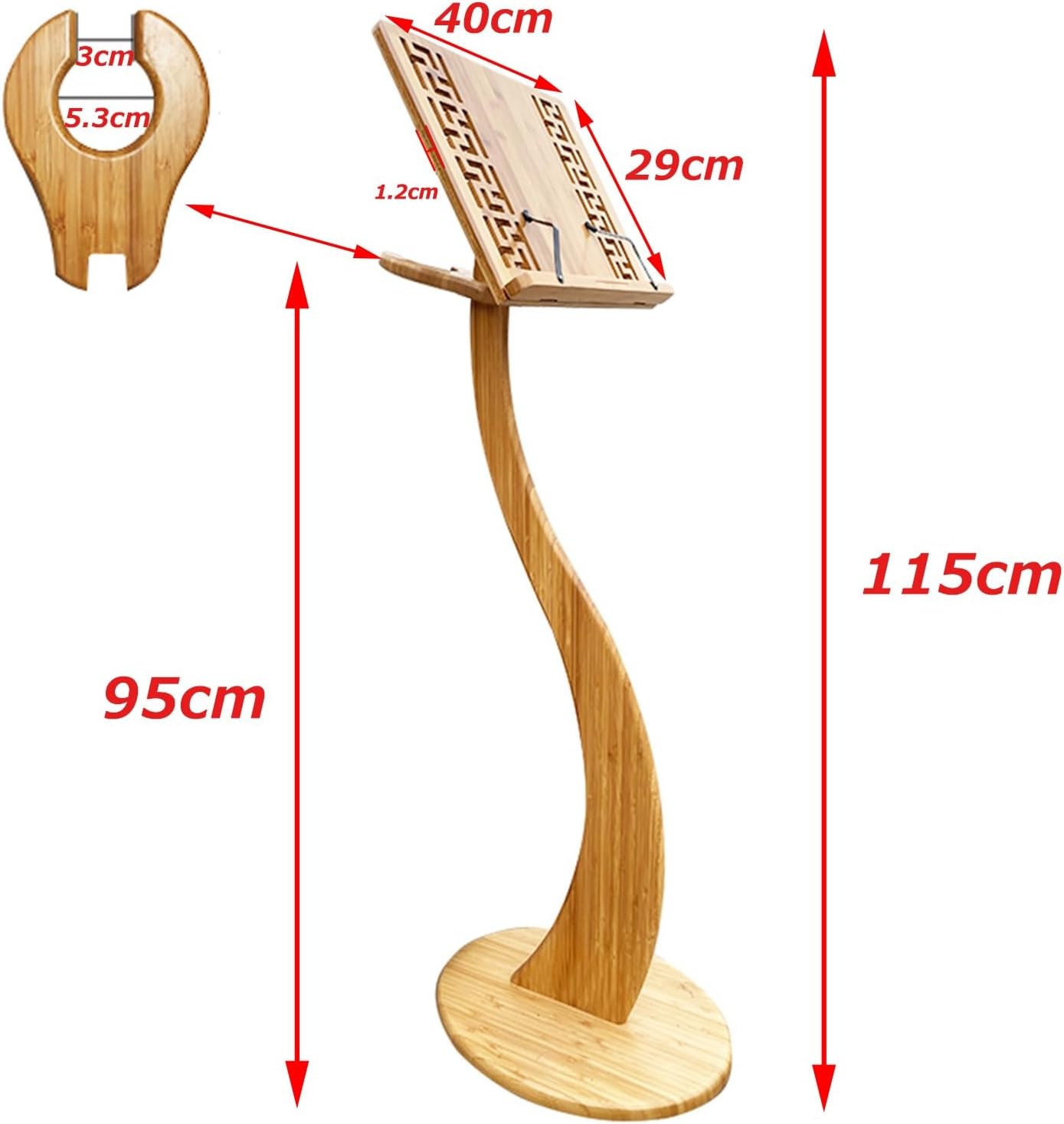 Bamboo Sheet Music Stand, Guitar Violin Music Stand, Traditional Wooden Artisanship, Sturdy Music Book Stand, Music Sheet Stand for Instrumental Performance & Band,