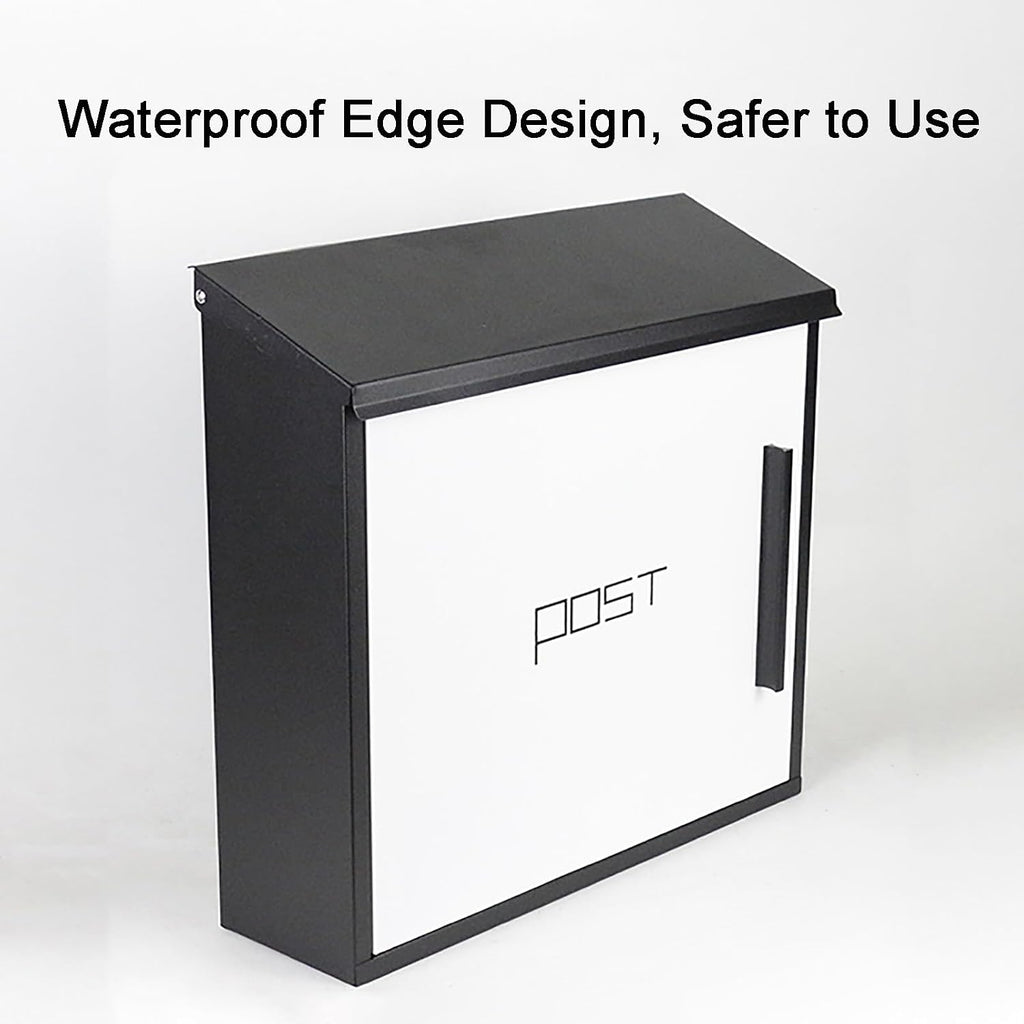 Mailboxes for Outside, Modern Design Mailbox, Large Capacity Galvanized Sheet Mail Box, with Key Lock Secure Metal Mailbox, Easy to Install(Yellow)