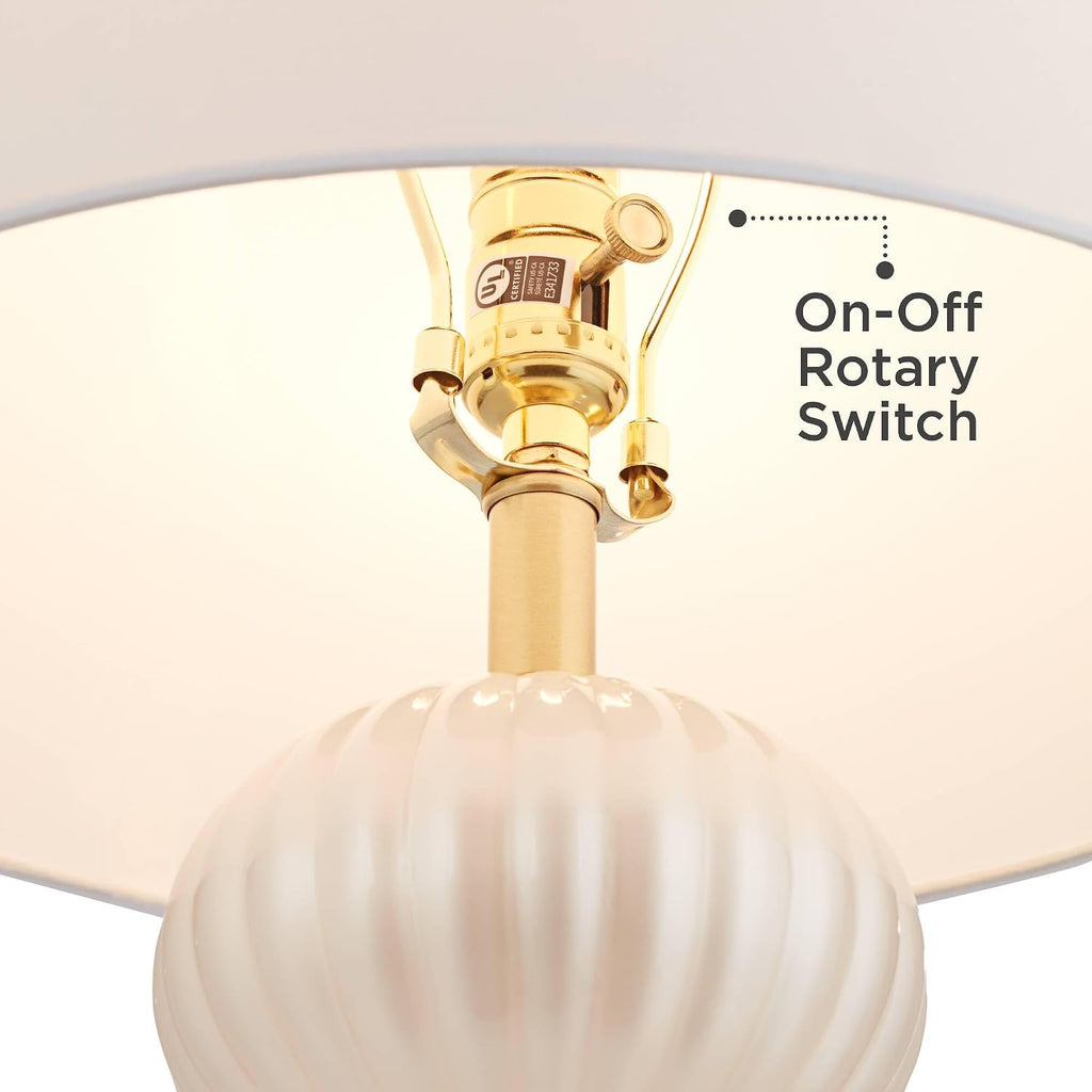 Possini Euro Design Possini Euro Grace 30' High Pearl Fluted White Glass Table Lamp