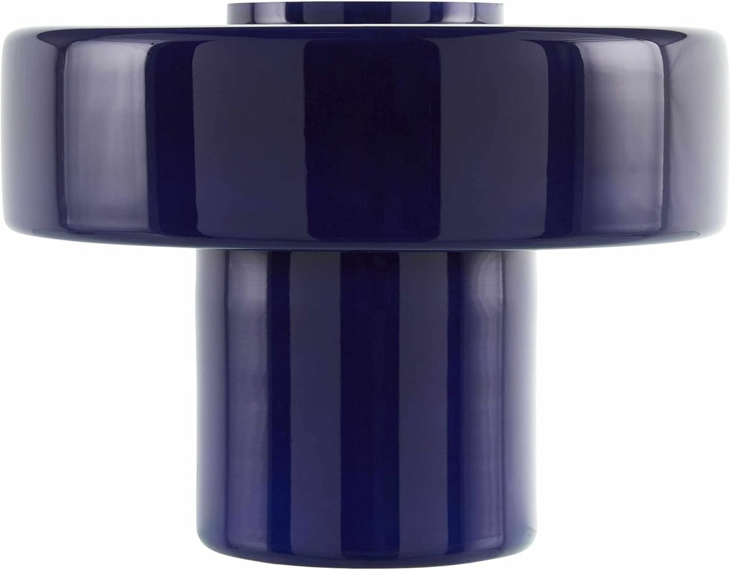 BoutiqueRugs Lauenhagen Contemporary Geometric Glass Bedside Table Lamp for Bedroom Nightstand - Modern End Side Lighting for Living Room - Navy - 7' H