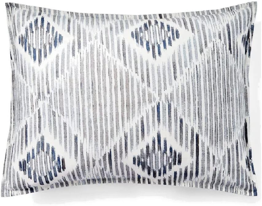 Lauren Ralph Lauren Austen Diamond Graphic Blue Grey Full Queen 3 pc Duvet Cover Set Shams (Queen (U.S. Standard))