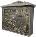 Outdoor Mailbox Retro Vintage Wall Mounted Mail Box Post Box Secure Letterbox Outside Mailboxes with Retro Writing Stationery Paper