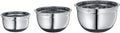 Stainless Steel Non-Slip Mixing Bowls with Silicone Bottom; 3 Piece Set : 1.5 Qt.; 2.75 Qt.; 5 Qt.