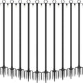 10 Pack 10 ft Heavy Duty Metal String Light Poles Adjustable Outdoor Lighting Stand for Patio,Backyard,Garden,Party & Wedding Rustproof & Sturdy with Hooks