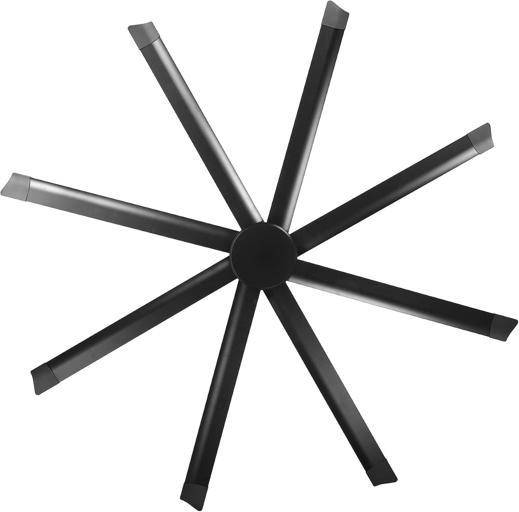 120 Inch Ceiling Fans Industrial Black Big Ceiling Fans without Lights, Remote Control, Quiet Reversible DC Motor Outdoor Ceiling Fans, 8 Aluminum Blades, 10 ft Commercial Fans for Shop Gym Warehouse