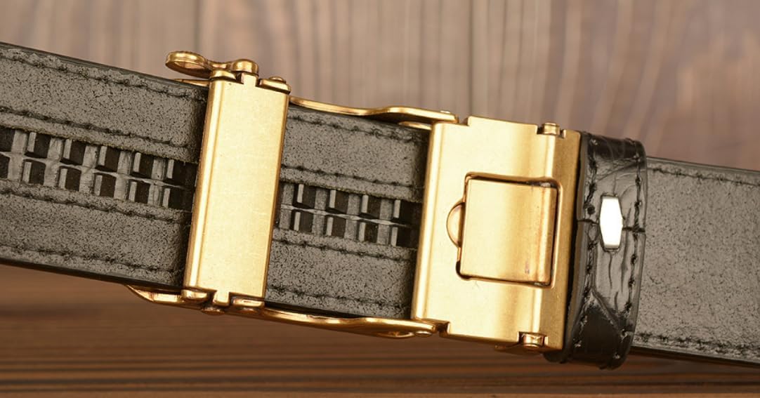Mens Ratchet Leather Belt, Genuine Leather belts, Engraved Vintage Dragon Eagle Tiger Buckle, Business leisure belt