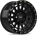 17x8.5 inch Custom Wheel - Gloss Black with Milled Rivets Offroad Aluminum Alloy Rim Offroad Bolt- Pattern 6x139.7 mm Offset 10 mm