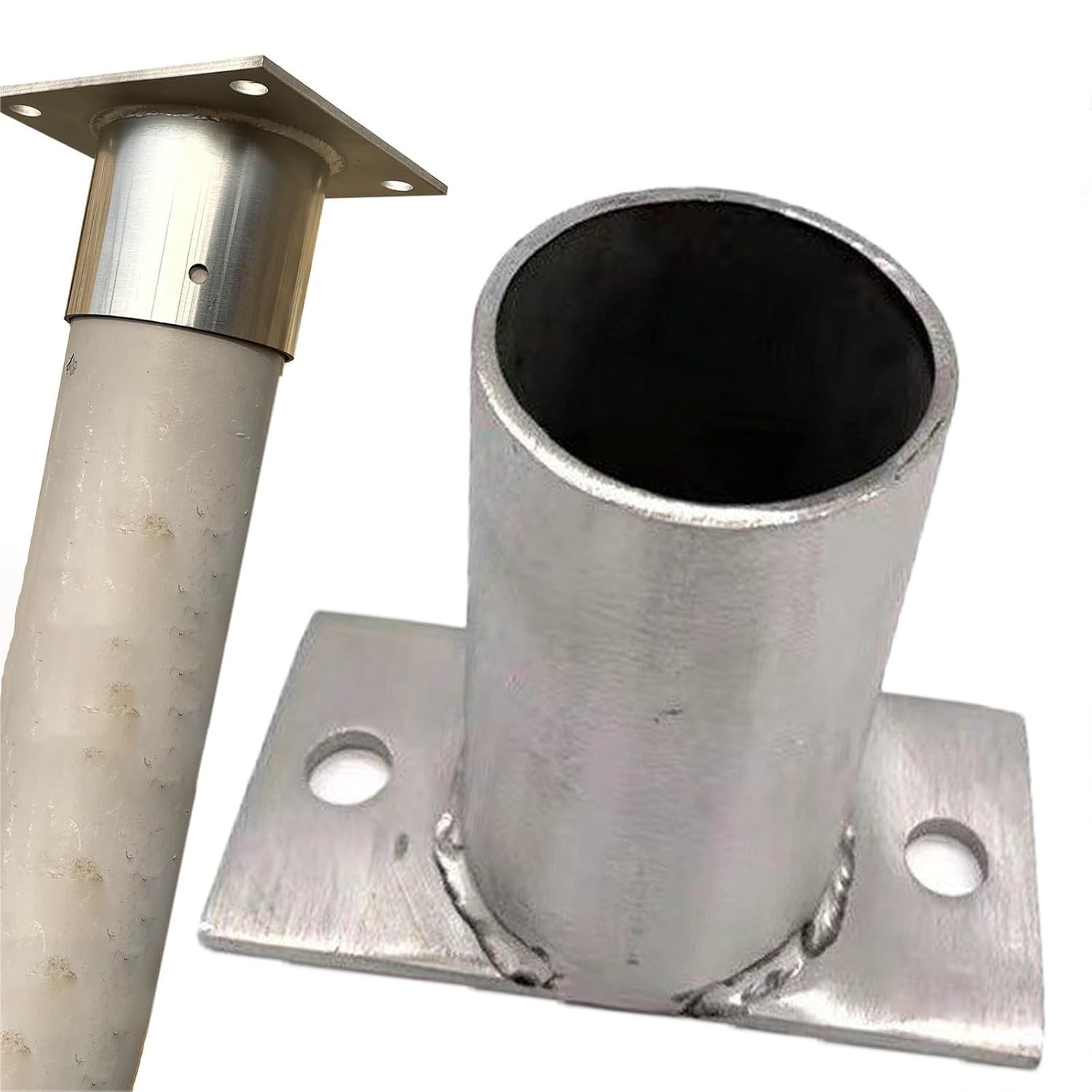Deck Post Base/Posts Brackets, Pergola Brackets Posts Base for Mailbox/Light Pole/Flag Pole/Holding Fence, Post Sleeve Surface Mount Kit, Heavy Duty(Dia 2 X 3.1IN(50 X 80MM),5 pcs)