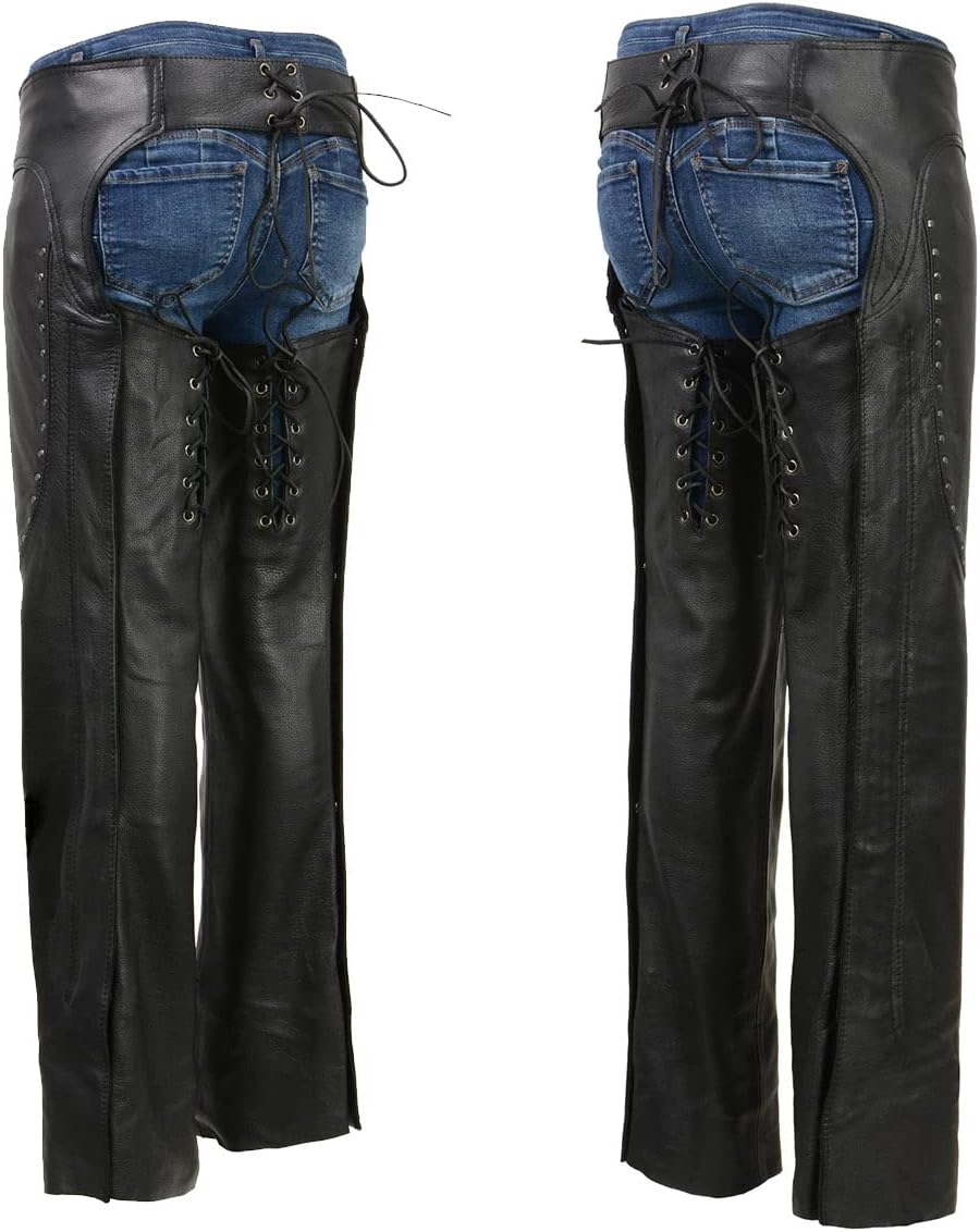 Milwaukee Leather Ladies Low Rise Double Buckle Chap w/Rivet Detailing