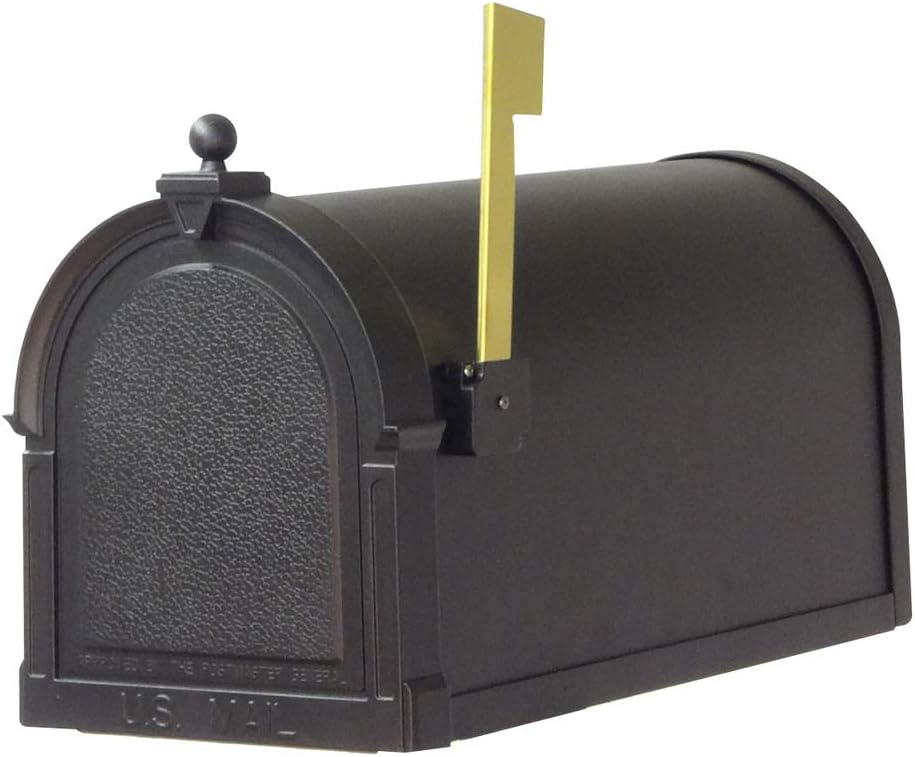 Special Lite Berkshire Curbside Mailbox with Sorrento Front Single Mailbox Mounting Bracket - TC-SOR-FS-1015-BLK