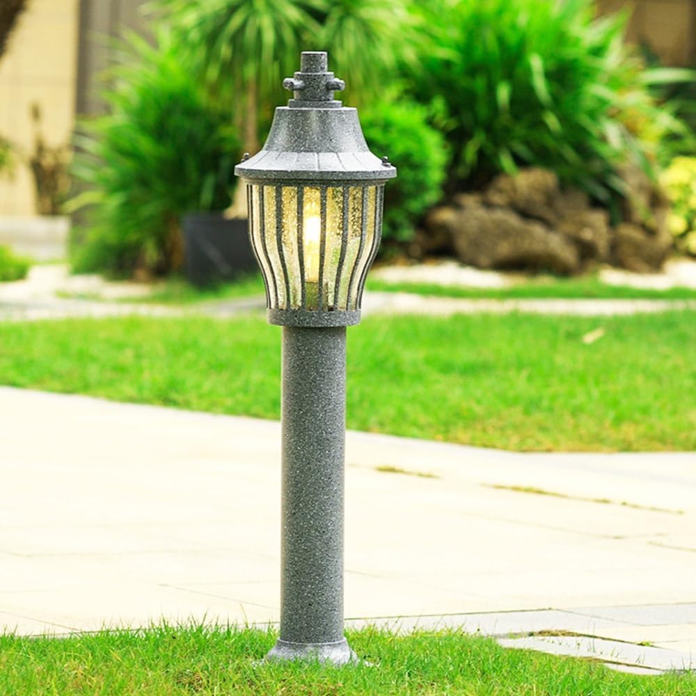 Outdoor White Post Lamp Rainproof Pole Lighting Aluminum Metal Street Light for Garden Fence Mailbox Yard Porch