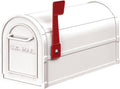Salsbury Industries 4850WHT Heavy Duty Rural Mailbox, White, 7.5 in. W x 9.5 in. H x 20.5 in. D