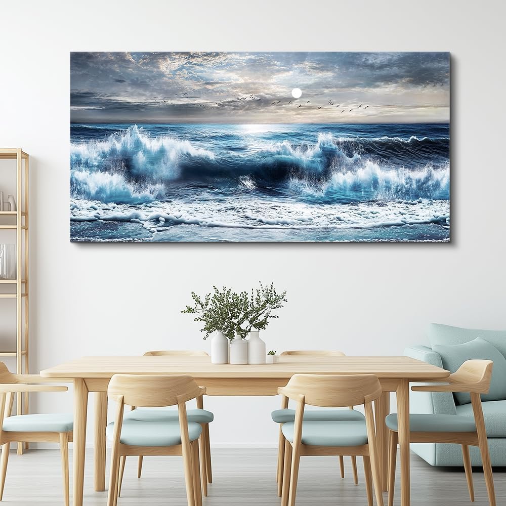 ERQINHUA Large Canvas Wall Art For Living Room Wall Decor For Office Bedroom Mural Wall Pictures Artwork Marine Landscape Painting Hotel Room Aesthetic Printed picture artworks Home Decor 30'x60'