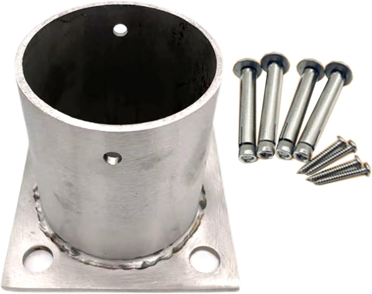 CMYUN Round Post Base Bracket 304 Stainless Steel, Concrete Wood Floor Post Bracket Anchor Outdoor, DIY Mailbox Pergola Deck Fence Railing Support Kit(Dia - 190mm(7.48in))