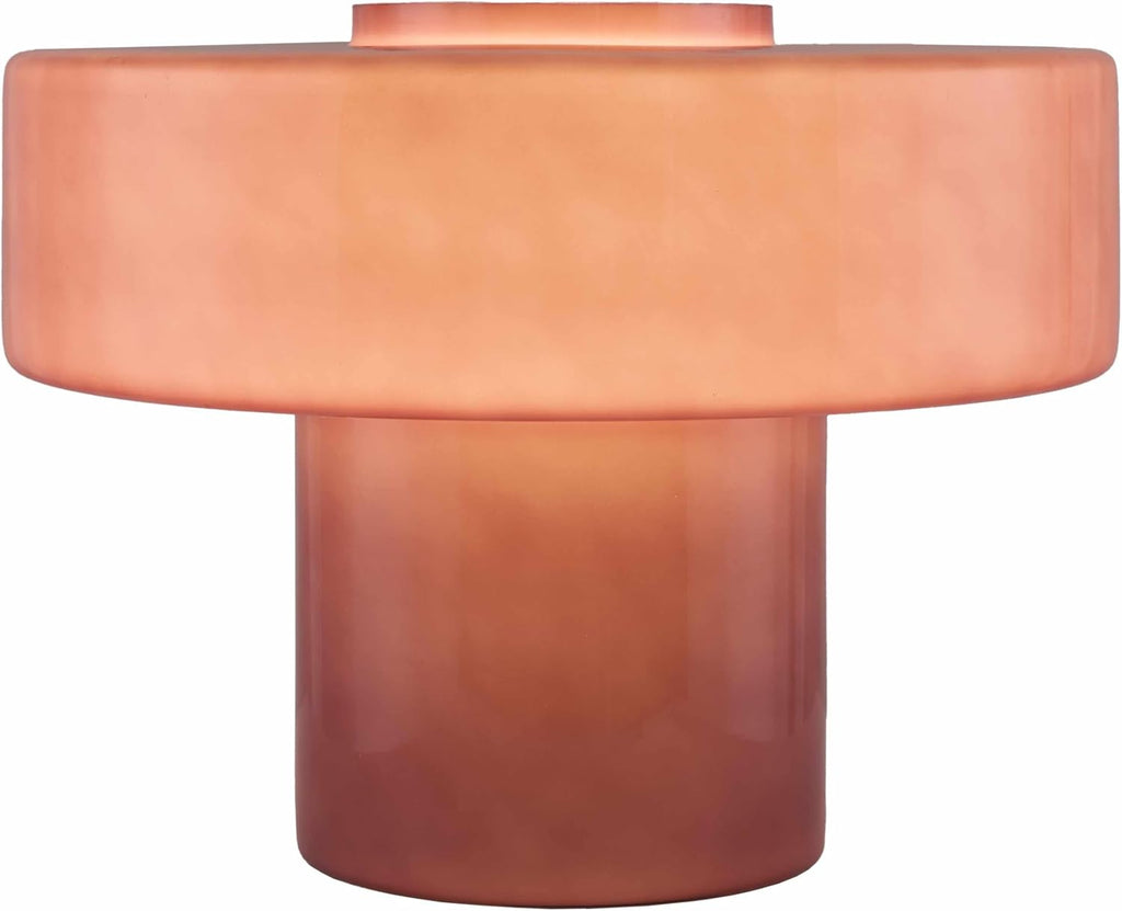 BoutiqueRugs Lauenhagen Contemporary Geometric Glass Bedside Table Lamp for Bedroom Nightstand - Modern End Side Lighting for Living Room - Magenta - 7' H