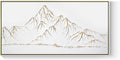 White and Gold Framed Paintings Textured Wall Art - 3D Mountain 100% Hand Painted Canvas Home Decor 48x24 Large Horizontal Contemporary Artwork Decoration for Living Room Bedroom