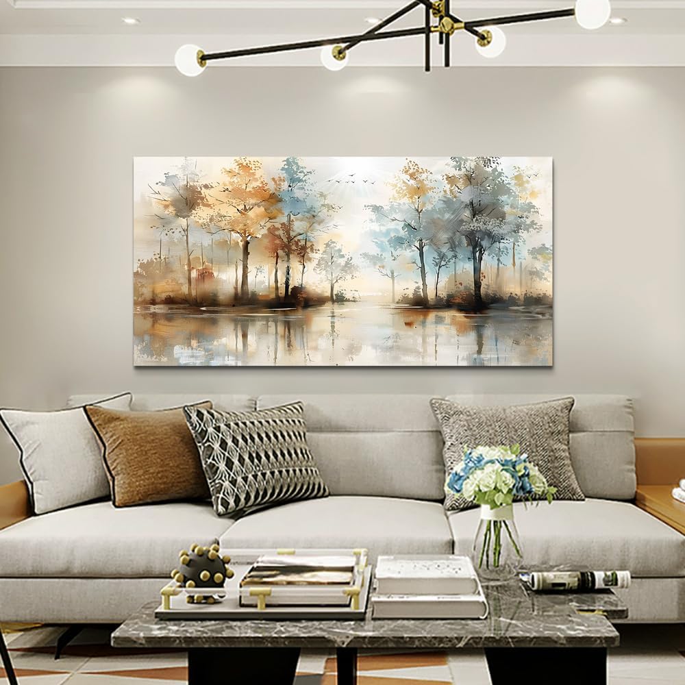 Lapremoly Large Wall Decor For Living Room Framed Wall Art for Bedroom Abstract Tree Painting Wall Artworks Hang Pictures For Office Decoration Canvas Prints Room Home Decorations Posters 30'X60'