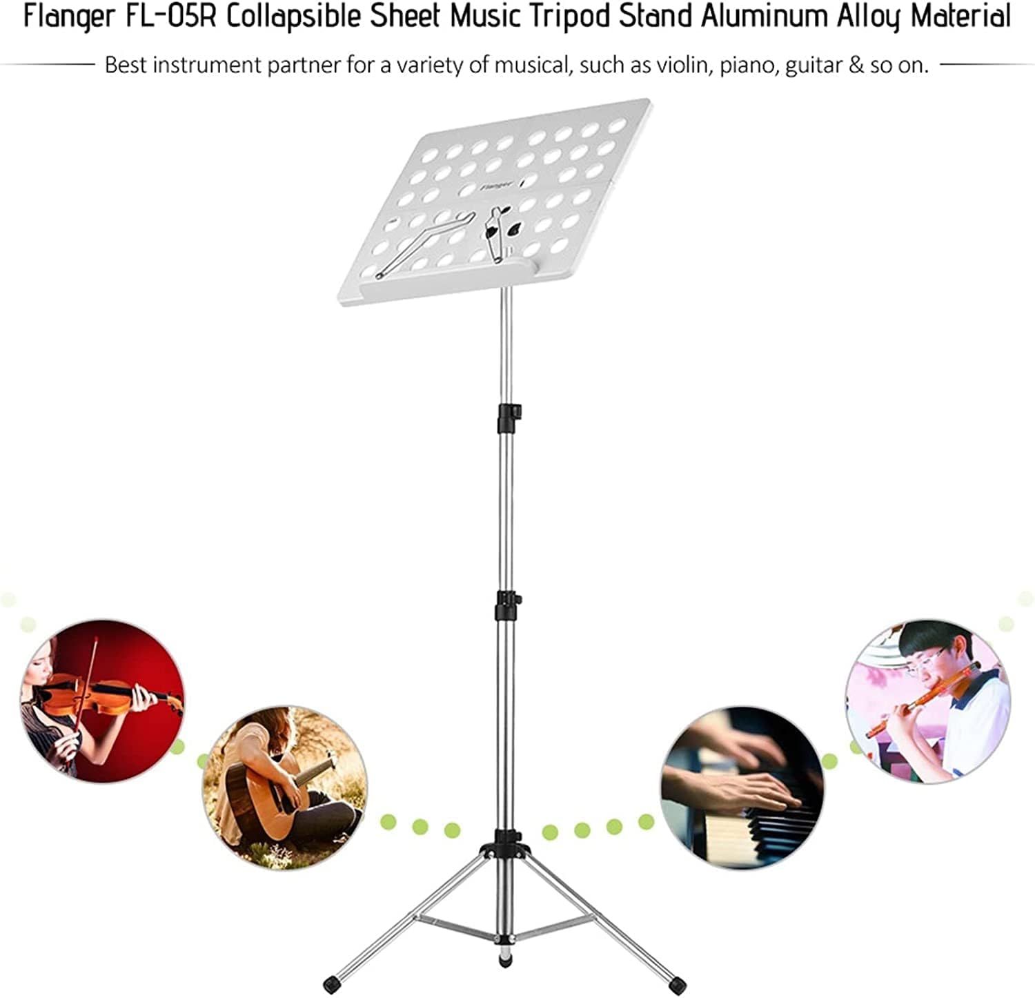 Music Stands Height Adjustable Music Holder Aluminum Alloy Sheet Music Stands Folding Violin Playing Desktop Book Stands，Grey