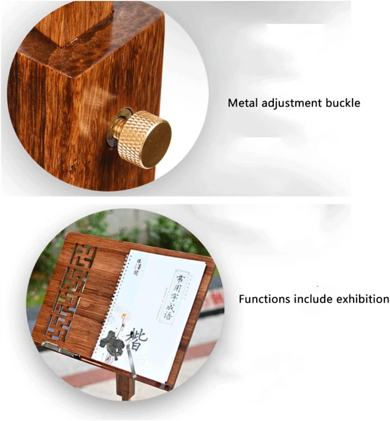 Height-Adjustable Music Stands Retro Wooden Music Holder Guzheng Guqin Violin Sheet Music Stands Portable Book Stand