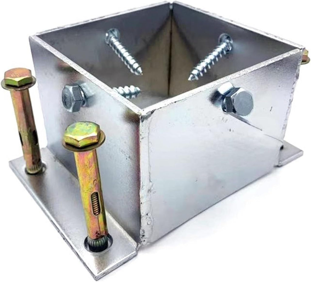 Metal Fence Post Bracket - Durable Outdoor Support for Wood Columns - Mailbox Post Protector(95x95mm)