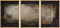 SIGNFORD Framed Canvas Print Wall Art Set Shadow Layers Abstract Dark Brown and Black Illustrations Modern Art Relax/Calm for Living Room, Bedroom, Office - 24'x36'x3 Natural