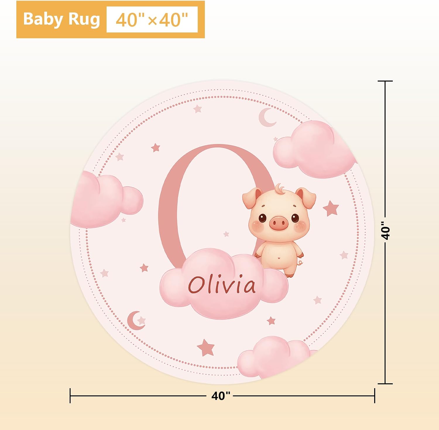 Terwex Custom Baby Bedding Set, 5 Pcs Personalized Baby Crib Sets with Name, Toddler Bedding Set for Baby Girls Boys, Pink Pig Double Layer Nursery Bedding Set, Customized Gift for Infant New Parents