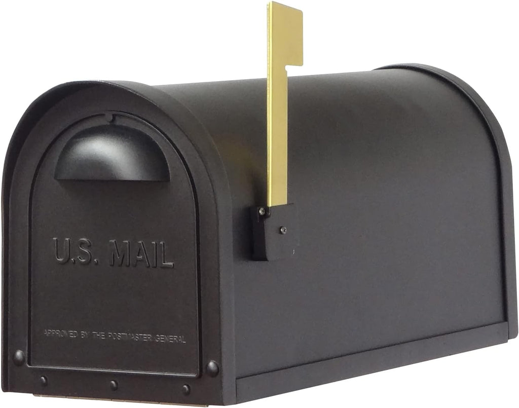 Special Lite Classic Curbside Mailbox with Sorrento Front Single Mailbox Mounting Bracket - TC-SOR-FS-1008-BLK