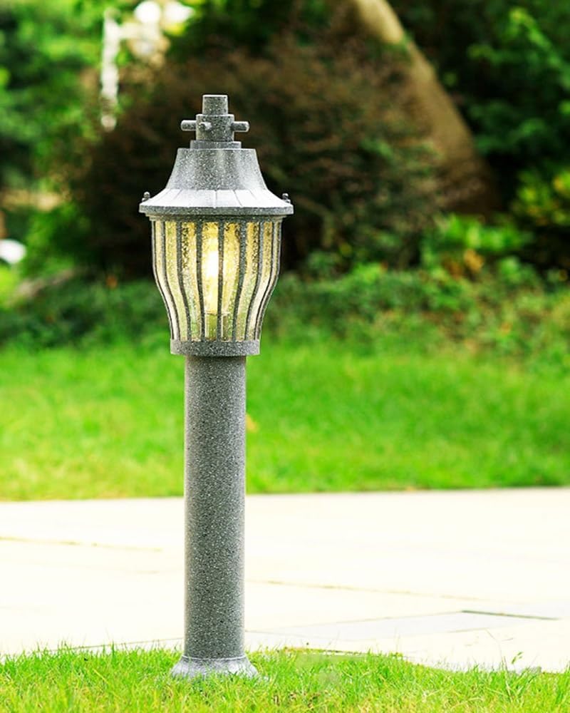 Outdoor White Post Lamp Rainproof Pole Lighting Aluminum Metal Street Light for Garden Fence Mailbox Yard Porch