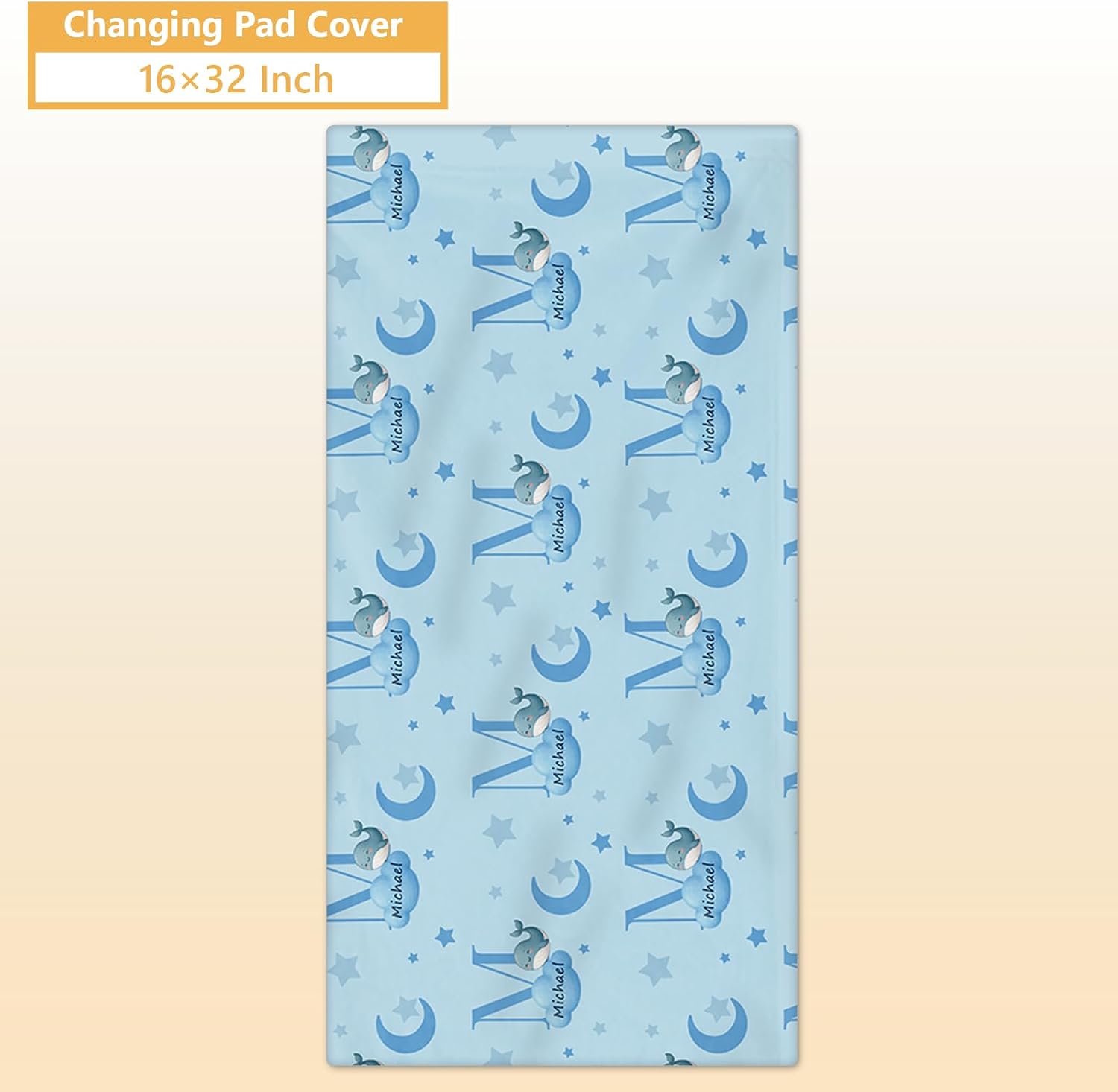 Terwex Personalized Crib Bedding Set, 5 Pcs Custom Nursery Bedding Sets with Name, Infant Bedding Set for Baby Boys Girls, Blue Dolphin Double Layer Baby Crib Set, Babies Toddlers Kids Customized Gift