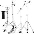 Straight Cymbal Stand + Boom Cymbal Stand + Hi Hat Stand + Snare Drum Stand + Drum Sticks Holder,Adjustable Drum Hardware Percussion Mount Holder Gear Set for Crash, Ride, Splash Cymbal (5 Pack Set)