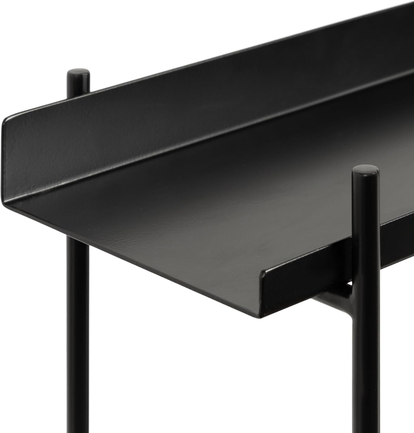 Kate and Laurel Dominic Modern Metal Bathroom Shelf; 28 x 7 x 15; Black; Contemporary Sleek 2-Tier Floating Shelves for Wall Decor; Display; and Over Toilet Storage