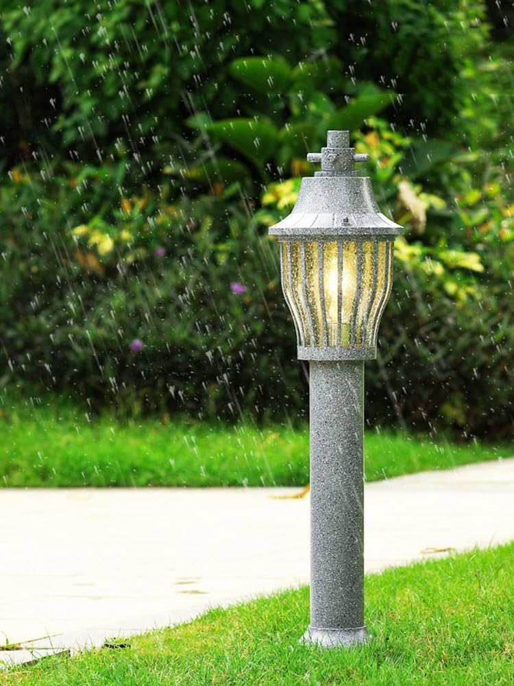 Outdoor White Post Lamp Rainproof Pole Lighting Aluminum Metal Street Light for Garden Fence Mailbox Yard Porch