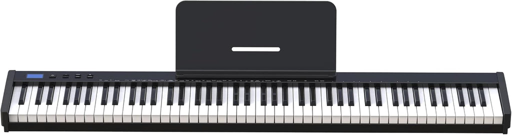 NikoMaku Semi-weighted 88 Keys Piano Keyboard Compact Portable Digital Piano Set for Beginners with Stand, Carrying Case, Sustain Pedal, Headphones, SWAN-S Black