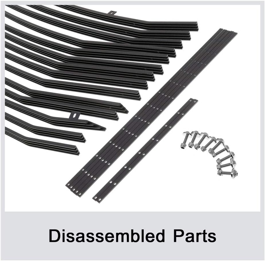 APS Premium Aluminum Black Rivet Studs Wide Billet Grille Grill Insert Compatible with Ford F250 F350 F450 F550 17 18 19 Main Upper N19-W36368F