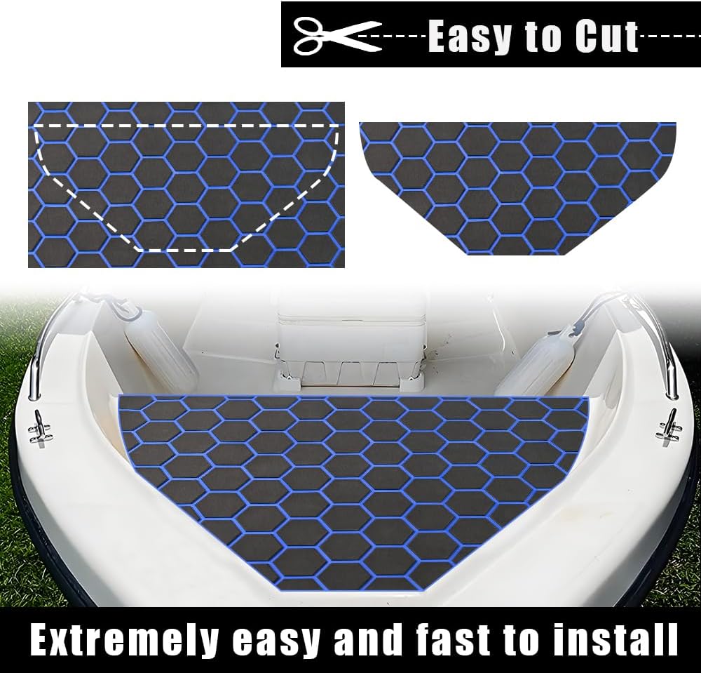 43.31' /37.7' New Hexagon EVA Self-Adhesive Boat Flooring and Decorative Fish for Yacht Pool Boat Flooring Sheet Thick Non-Skid mat