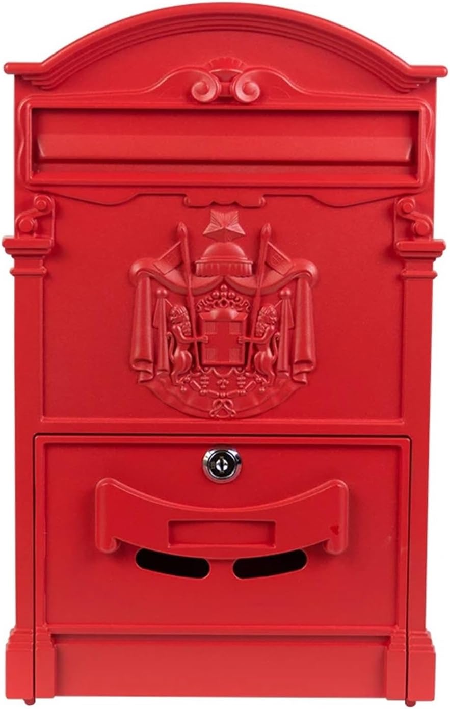 letterbox Wall Mount Locking Vintage Lockable Metal Mailboxe Large Capacity Postbox Security Mail Box for Receiving Mail