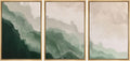 SIGNFORD Framed Canvas Print Wall Art Set Abstract Green Waves Illustration Modern Art Decorative Nordic Minimal Zen for Living Room, Bedroom, Office - 24'x36'x3 Natural