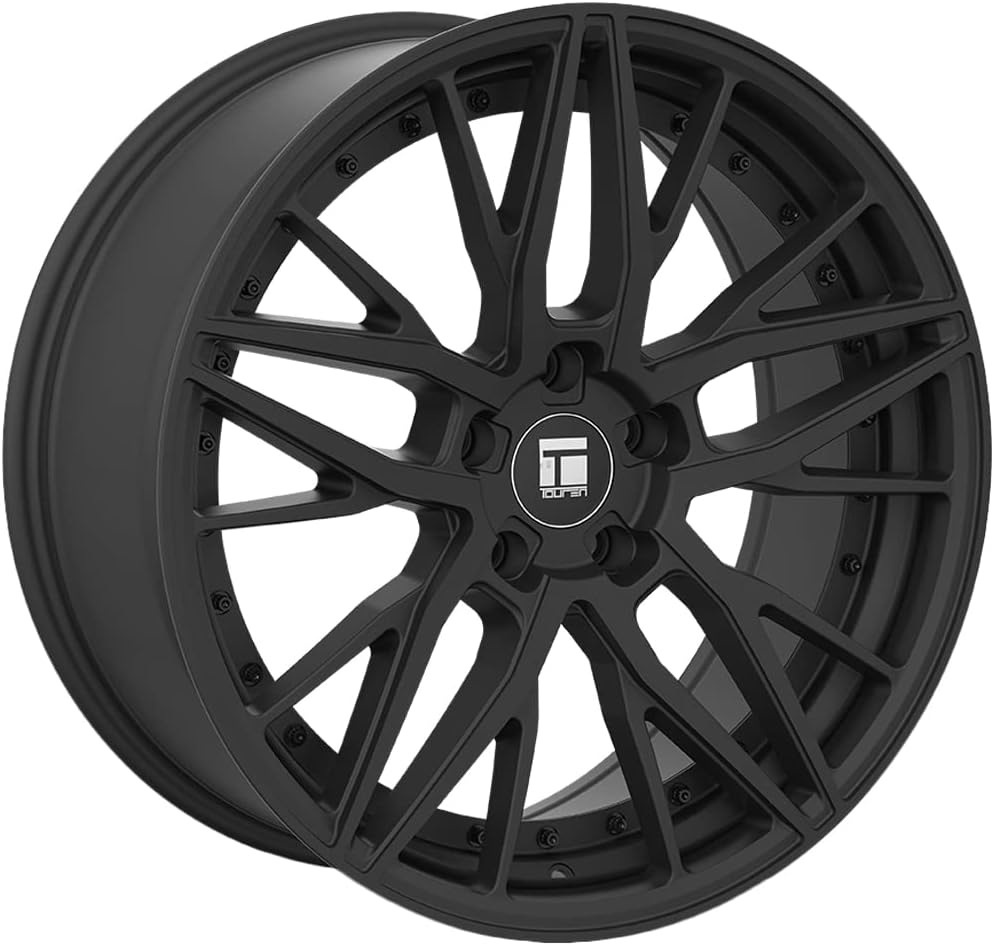 ALLOY RIM/WHEEL TOUREN TR93 3293 SATIN BLACK/BLACK RIVET 18X8 5-114.3 35MM 72.6MM (PRICE IS PER RIM) CENTER CAP INCLUDED, LUGS & HUB RINGS NOT INCLUDED