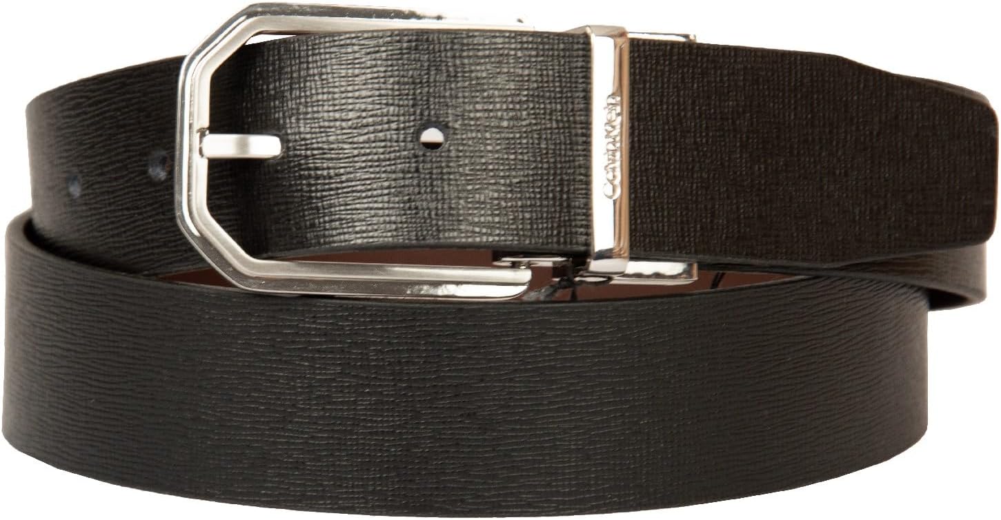 Calvin Klein Men's belt CK shortenable and reversible leather article ZM0ZM02146 high cm. 3,2