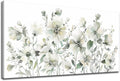 Elegant Flowers Wall Art Abstract Floral Pictures Wall Decor Modern Green Botanical Canvas Painting Flower Blossom Canvas Print Artwork for Living Room Bedroom Office Home Wall Decoration 29' x 58'