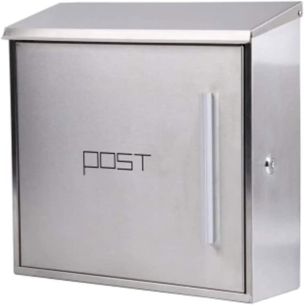Black Wall Mounted Mailbox Large Vertical Locking Drop Mail Box for Houses Front Porch Residential Outdoor Rural Roadside Galvanized Steel Cover Metal Post Key Lockable Office Letterbox