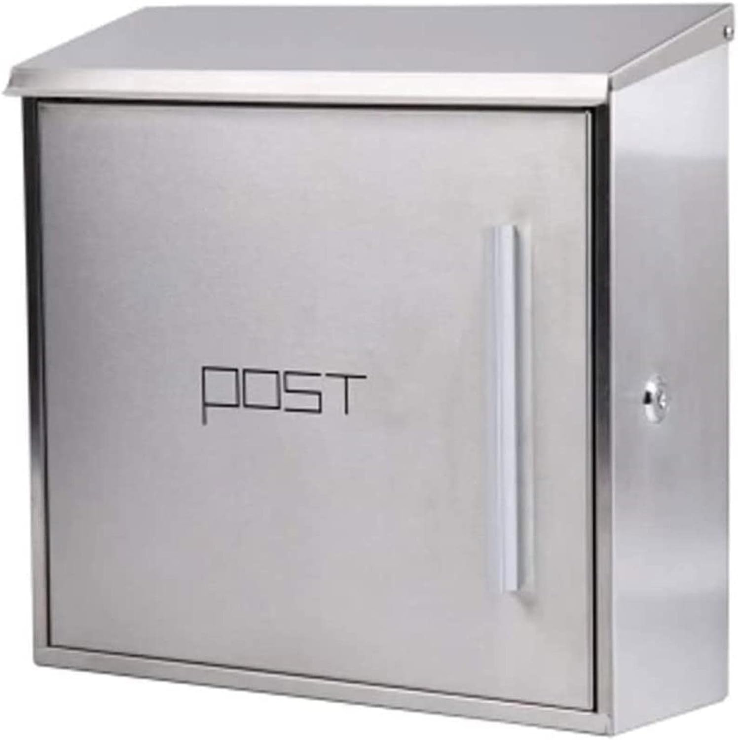 Black Wall Mounted Mailbox Large Vertical Locking Drop Mail Box for Houses Front Porch Residential Outdoor Rural Roadside Galvanized Steel Cover Metal Post Key Lockable Office Letterbox