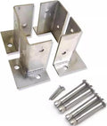 Sturdy Stainless Steel Post Holder Porch Deck Mailbox Garden Railing Concrete Square Metal Anchor Base, Pergola Post Base Kit(4 Pcs)