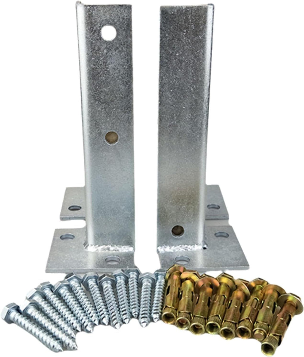 Post Base Anchor Kit Adjustable Half Post Bracket for Repairing and Strengthening Post, Metal Concrete Brackets for Fencing/Railing/Mailbox(2pcs)
