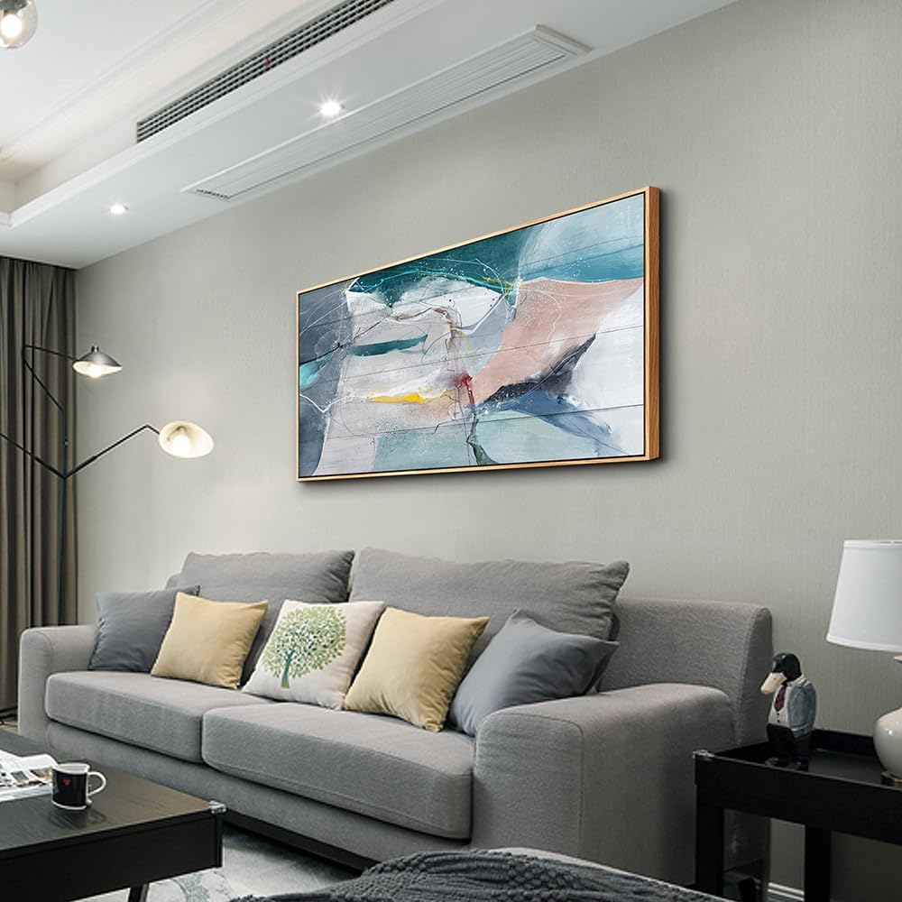 Wood Framed Canvas Wall Art For Living Room Modern Wall Decorations For Bedroom Office Wall Decor Paintings Framed Canvas Art Prints Inspirational Abstract Ink Pictures Home Decoration Ready to Hang