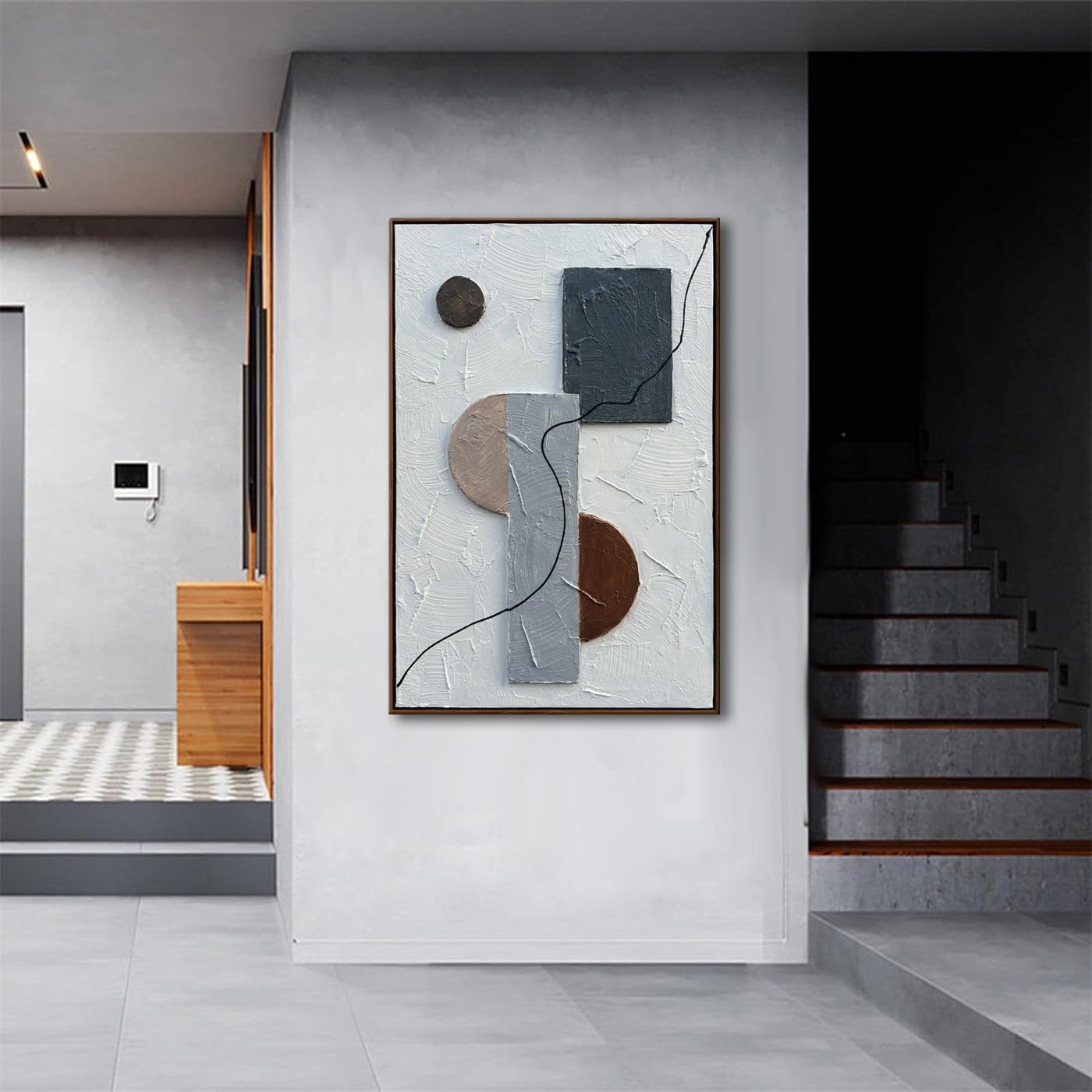 Framed Modern Textured Wall Art, Framed Artwork, Abstract 3D Wall Paintings Sculptural Wall Art, Boho Wall Hanging, Textured Art