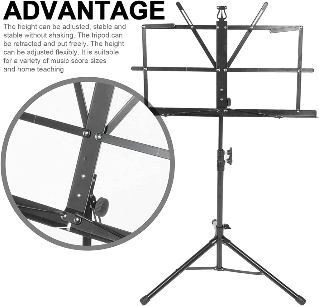 Portable Music Stands Adjustable Height Music Holder Portable Folding Sheet Music Stands Ukulele Violin Book Stands