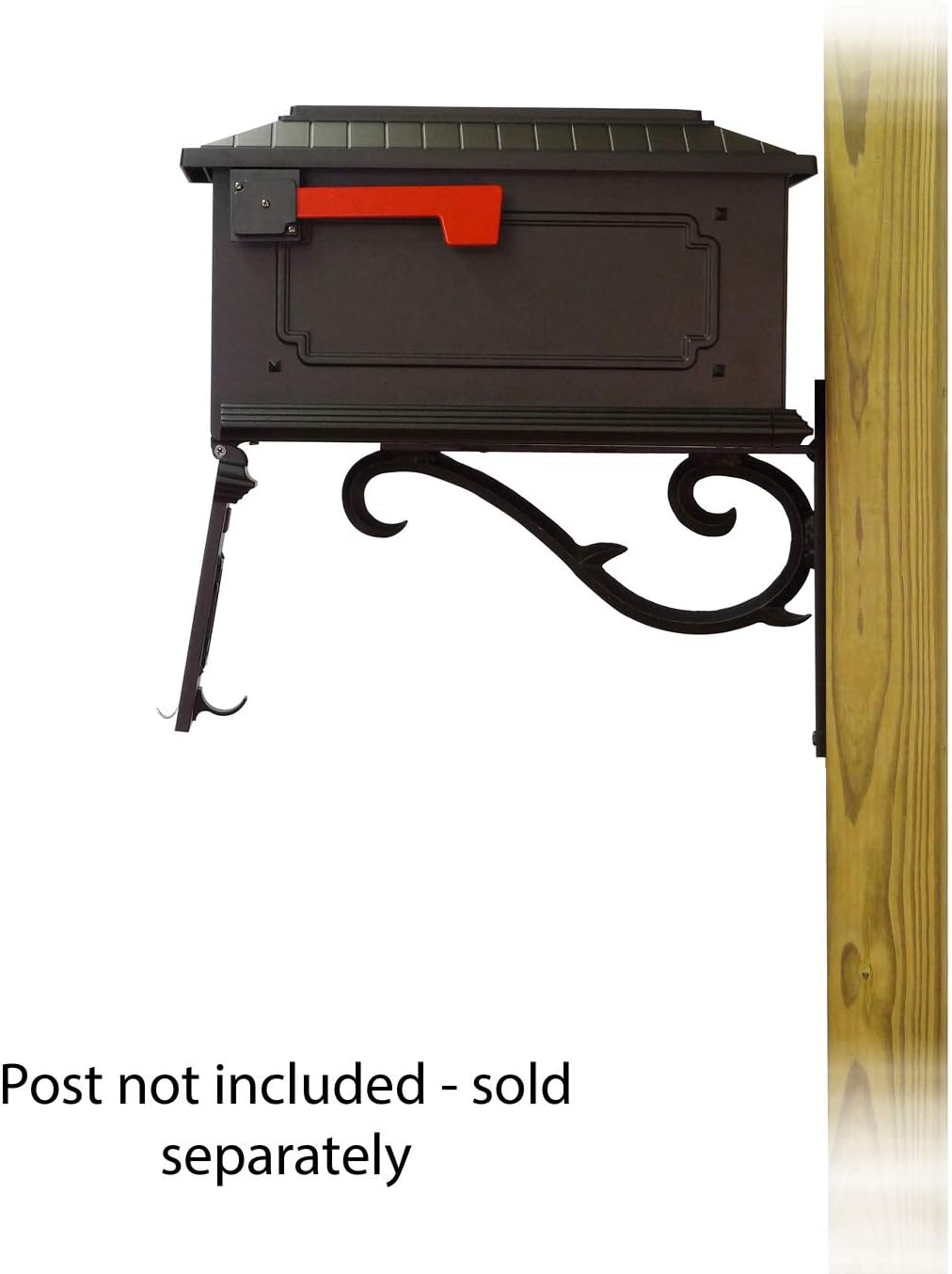 Special Lite Kingston Curbside Mailbox with Sorrento Front Single Mailbox Mounting Bracket - TC-SOR-FS-1017-BLK