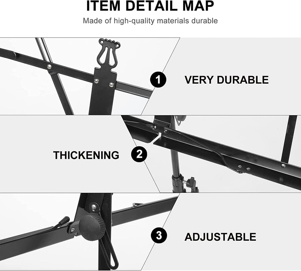 Portable Music Stands Adjustable Height Music Holder Portable Folding Sheet Music Stands Ukulele Violin Book Stands